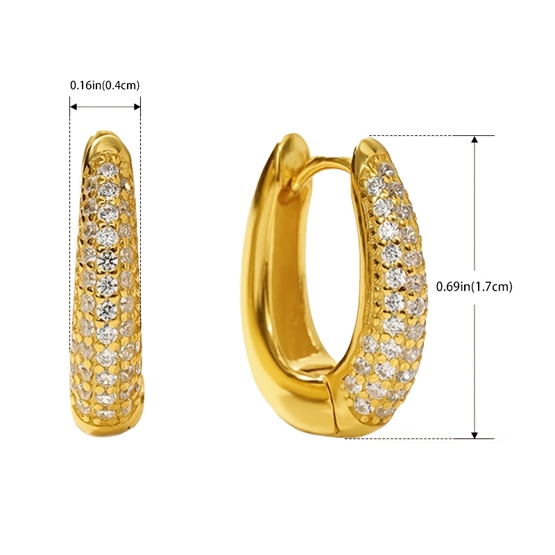 Women's S925 Sterling Zirconia Geometric Round Earrings, Exquisite Gift
